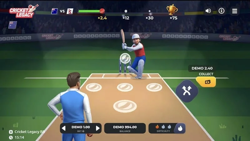 Cricket Legacy BB spēles ekrāns